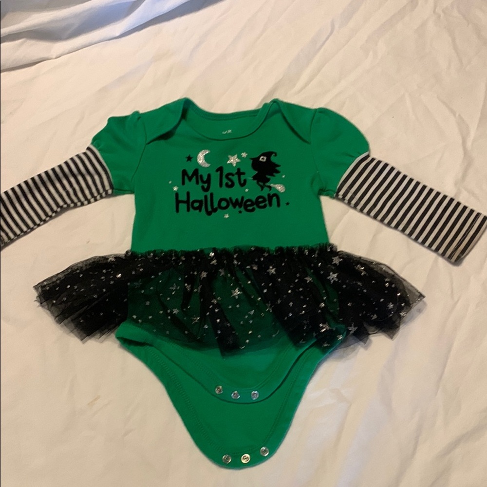 Green and Black Bodysuit with Tutu Skirt